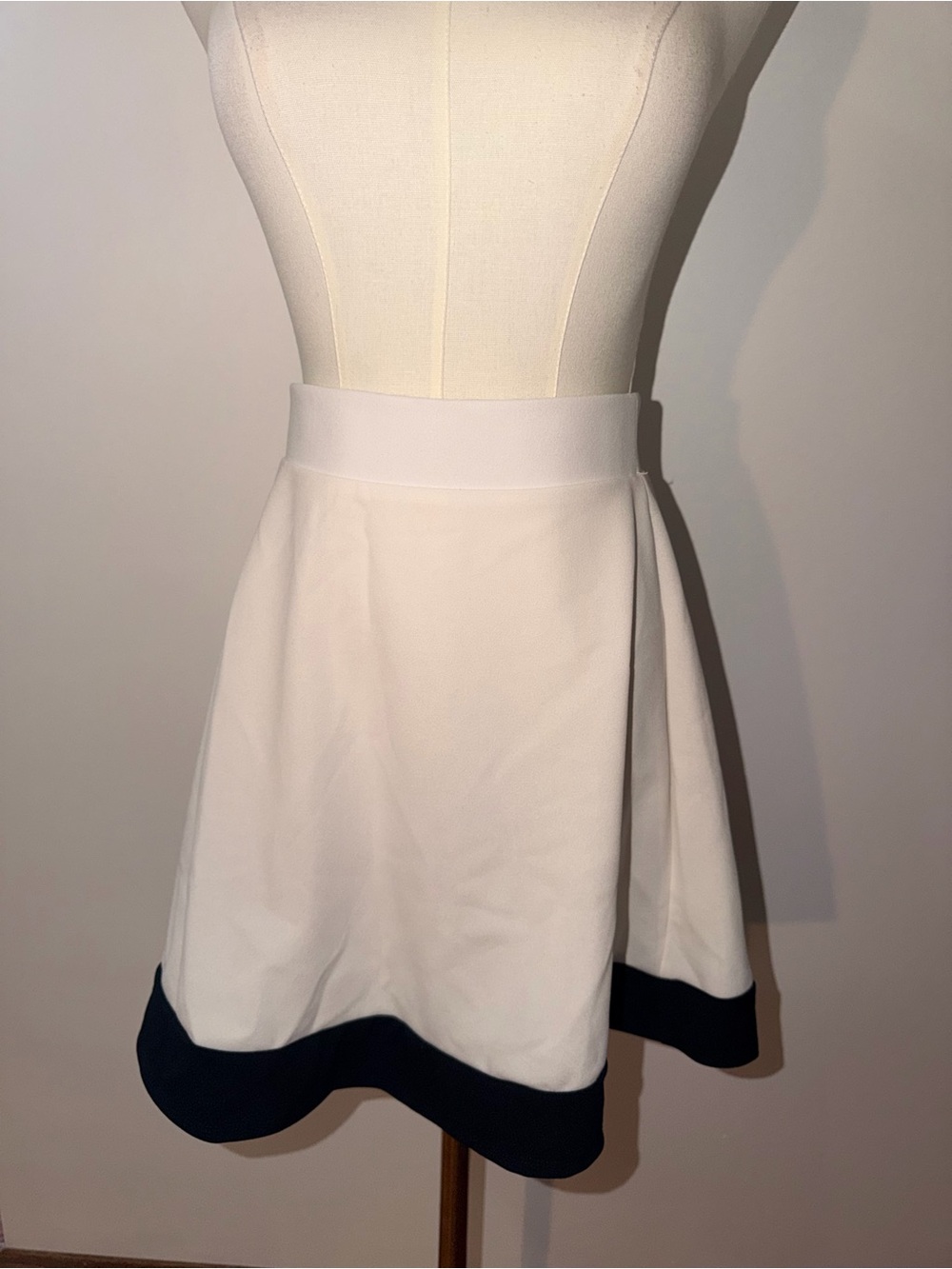 White Skirt with black hem- Women